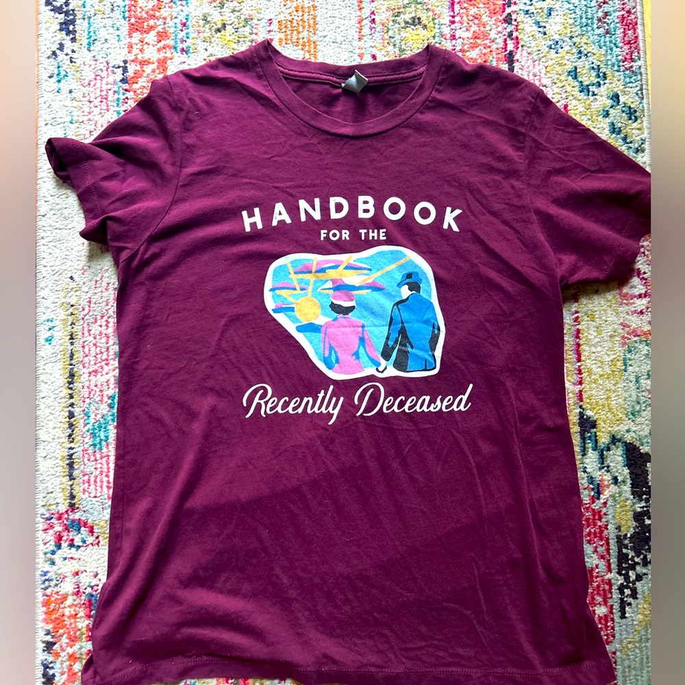 Beetlejuice Handbook for the Recently Deceased Maroon tshirt